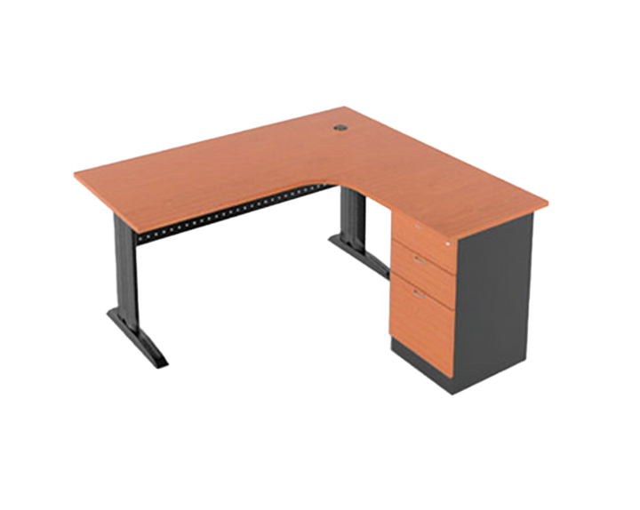 L-Shape Workstation with Steel Leg 1 Pax - Lian Star Sarawak