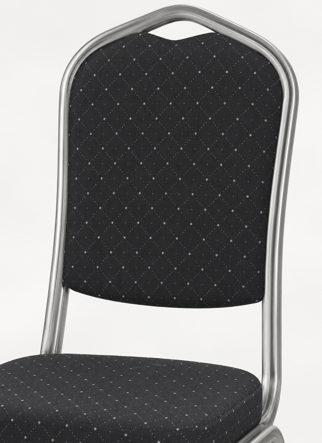 Black Upholstered Banquet Chair — padded back