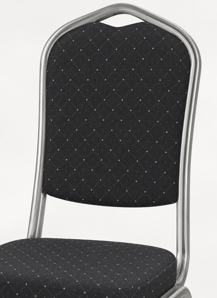 Black Upholstered Banquet Chair — padded back