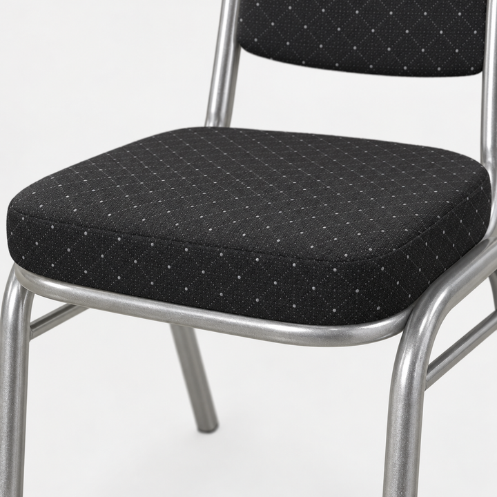 Black Upholstered Banquet Chair — padded seat