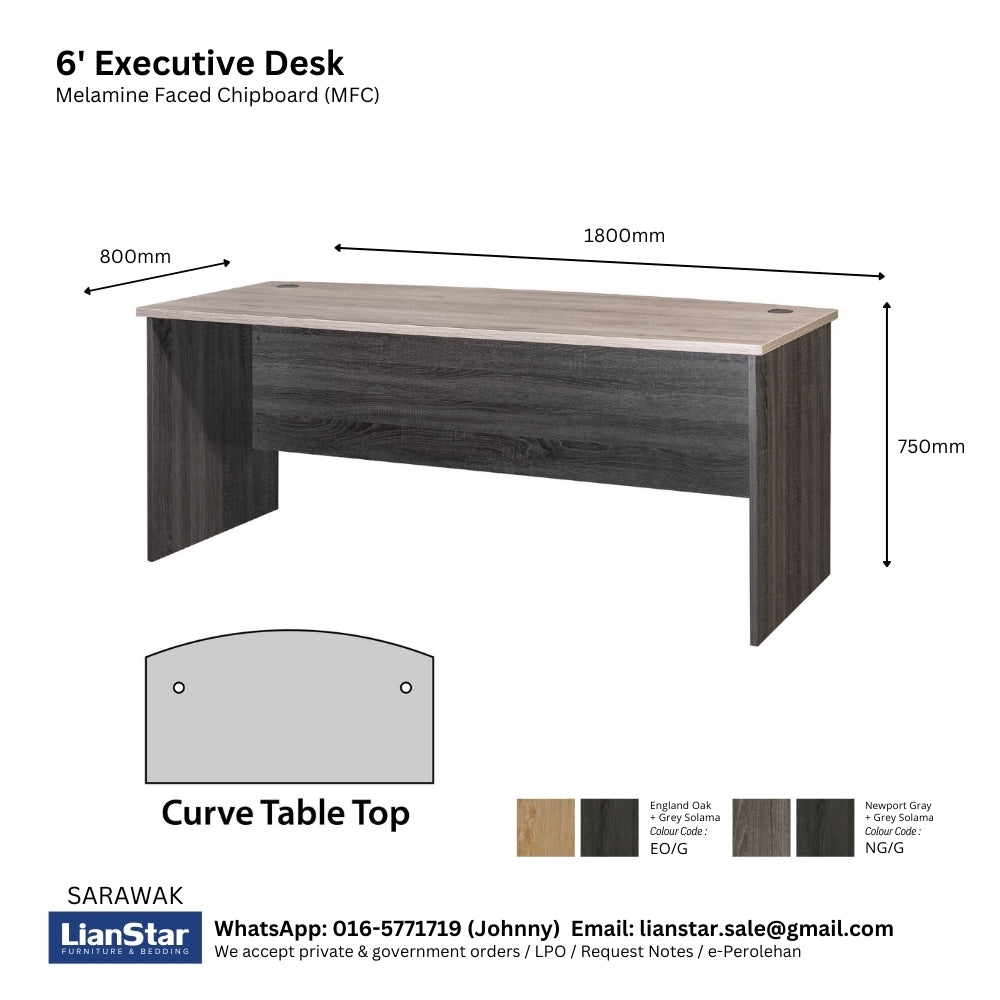 MP D-Shape Wooden Leg Desk