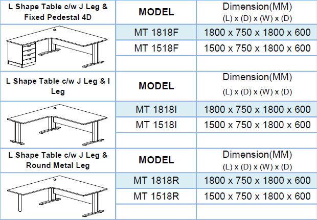 J-Leg Modern L-Shape Desk - Lian Star
