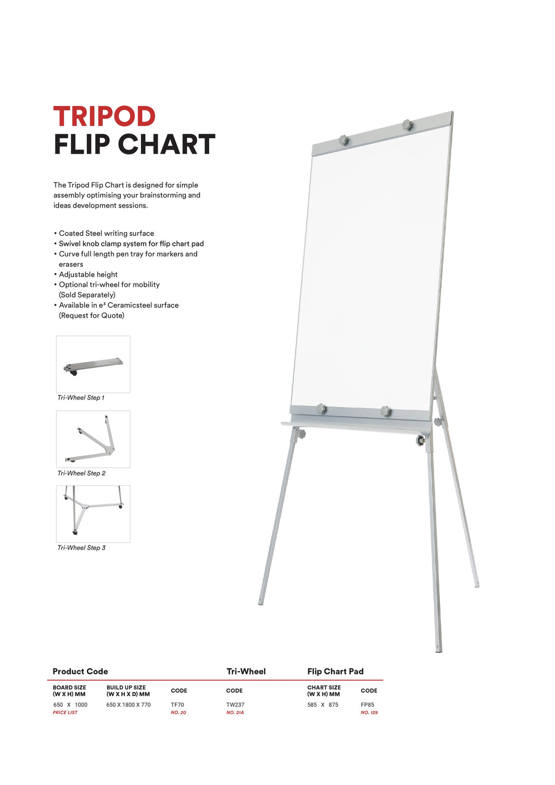 TRIPOD Flip Chart (Magnetic)