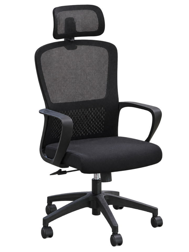 Utopia High Back black mesh office chair with headrest