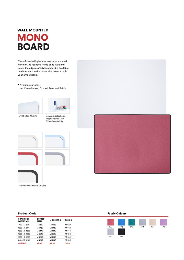 MONO FRAME Magnetic Whiteboard