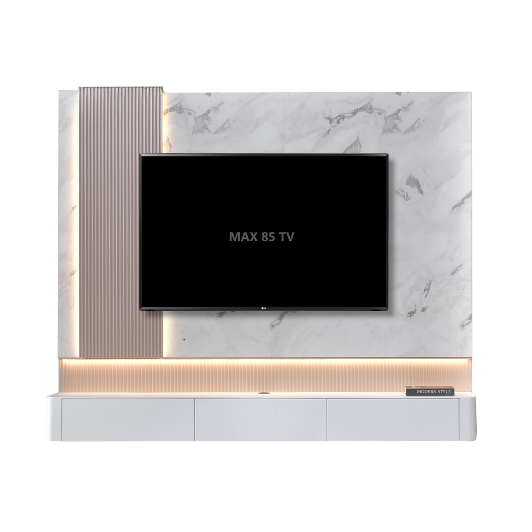 MAXX 8FT Wall TV Cabinet with LED - Lian Star Sarawak