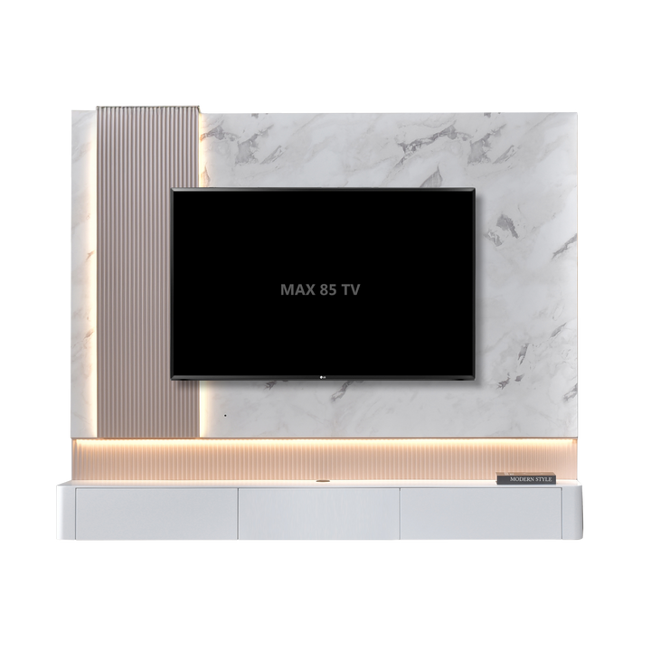 MAXX 8FT Wall TV Cabinet with LED - Lian Star Sarawak