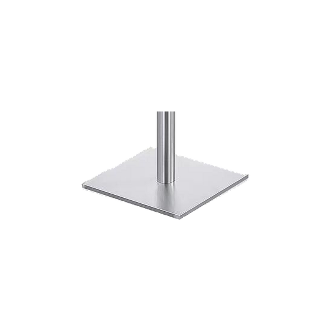 Square Silver Cafe Table with Pedestal Base – base detail