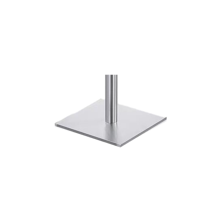 Square Silver Cafe Table with Pedestal Base – base detail