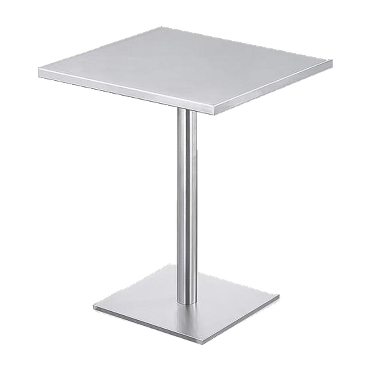 Square Silver Cafe Table with Pedestal Base – transparent product image