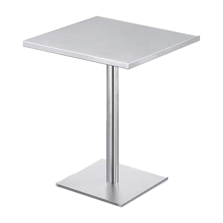 Square Silver Cafe Table with Pedestal Base – transparent product image
