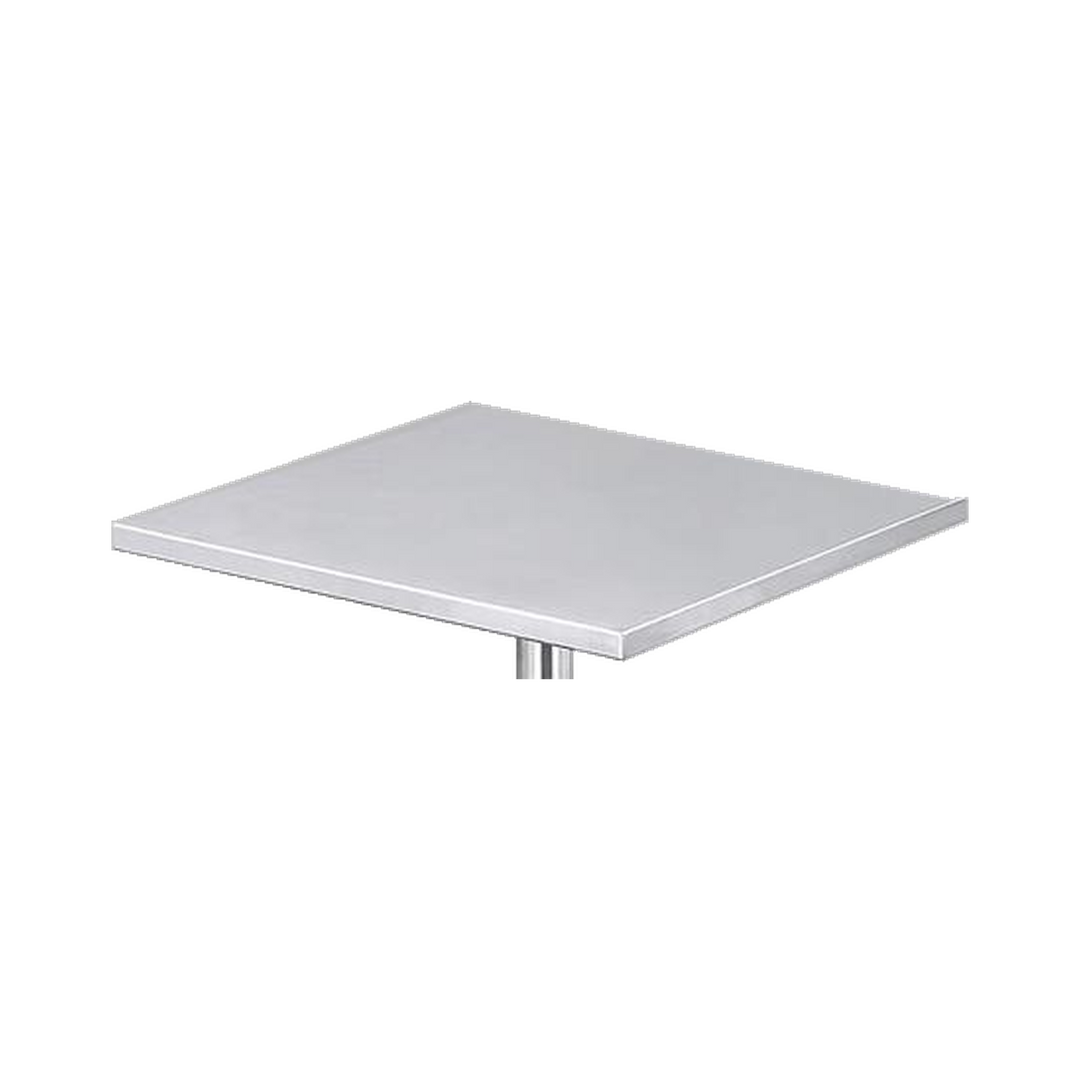 Square Silver Cafe Table with Pedestal Base – tabletop detail