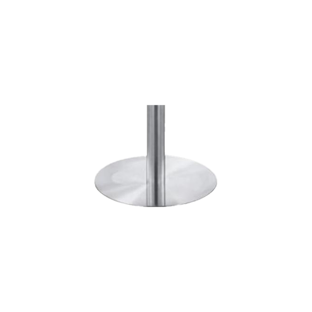 Round Silver Cafe Table with Round Pedestal Base – base detail