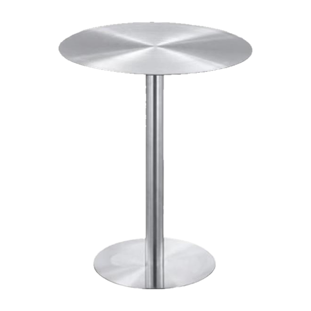 Round Silver Cafe Table with Round Pedestal Base – transparent product image