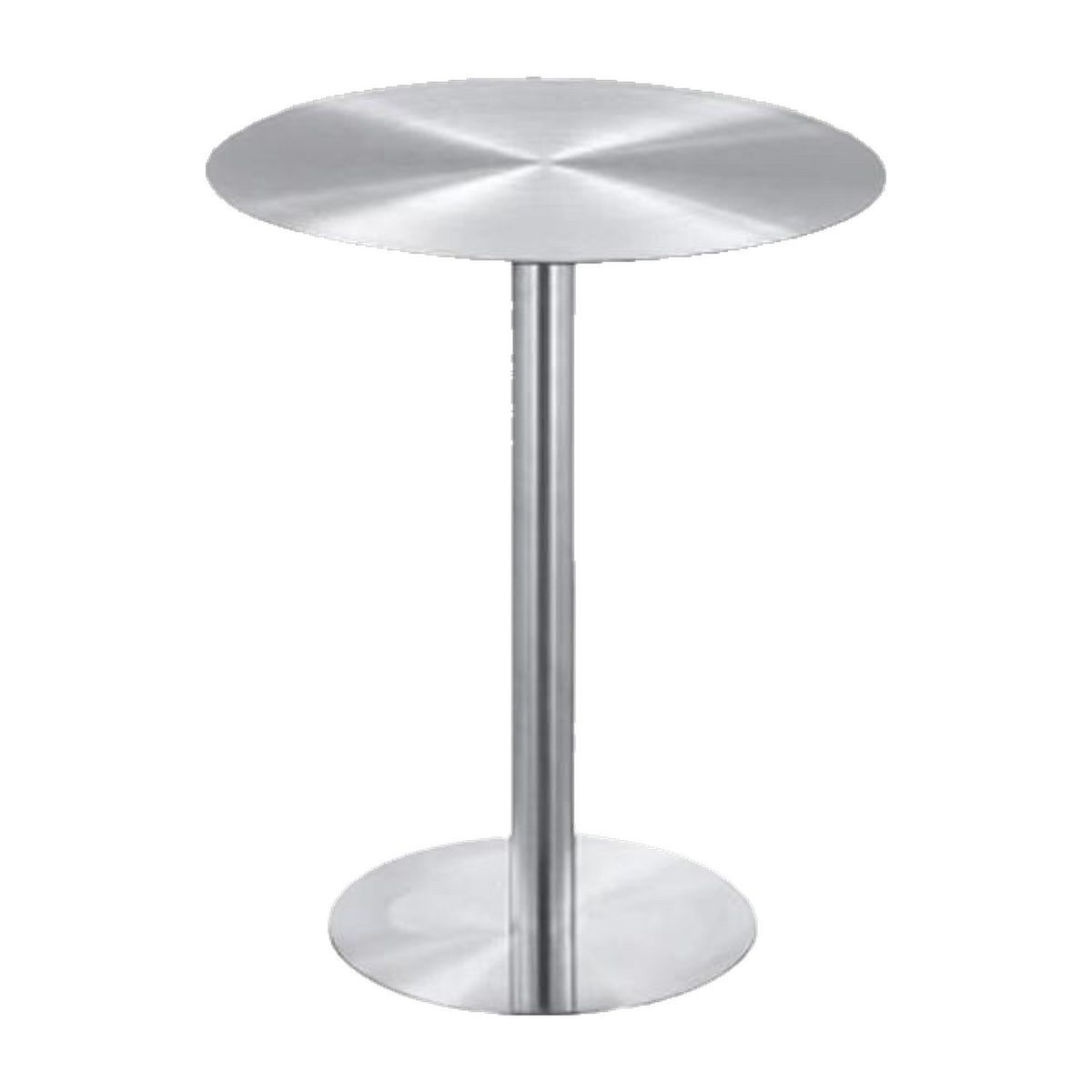 Round Silver Cafe Table with Round Pedestal Base – transparent product image