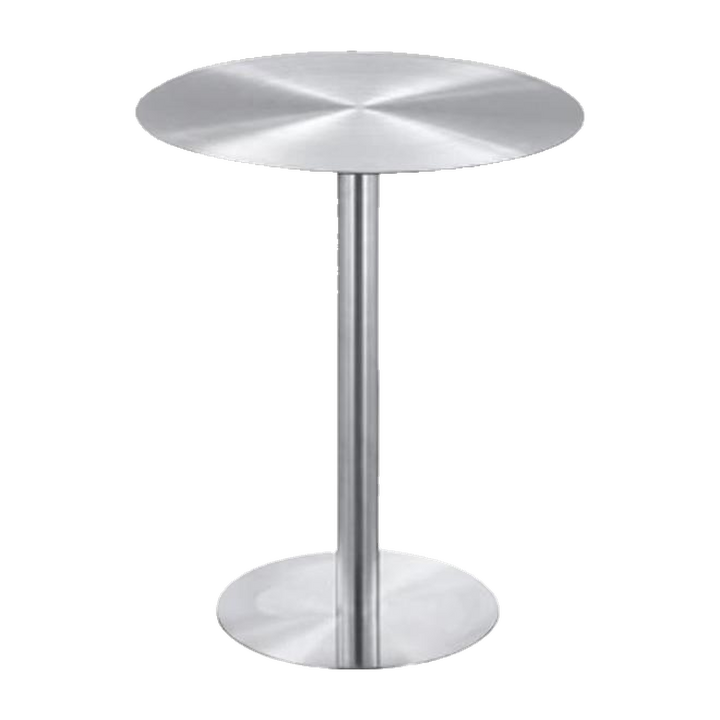 Round Silver Cafe Table with Round Pedestal Base – transparent product image