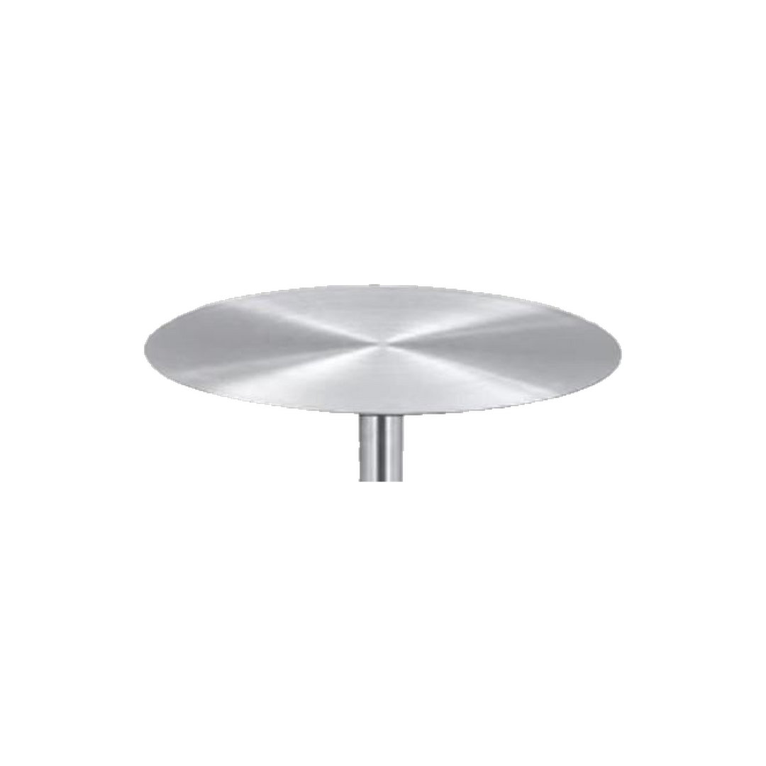 Round Silver Cafe Table with Round Pedestal Base – tabletop detail