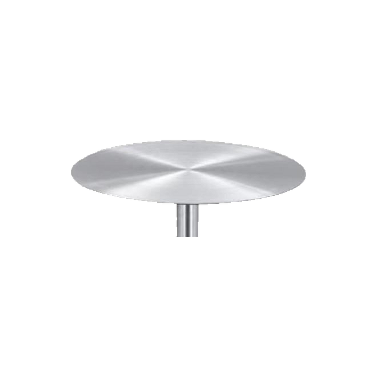 Round Silver Cafe Table with Round Pedestal Base – tabletop detail