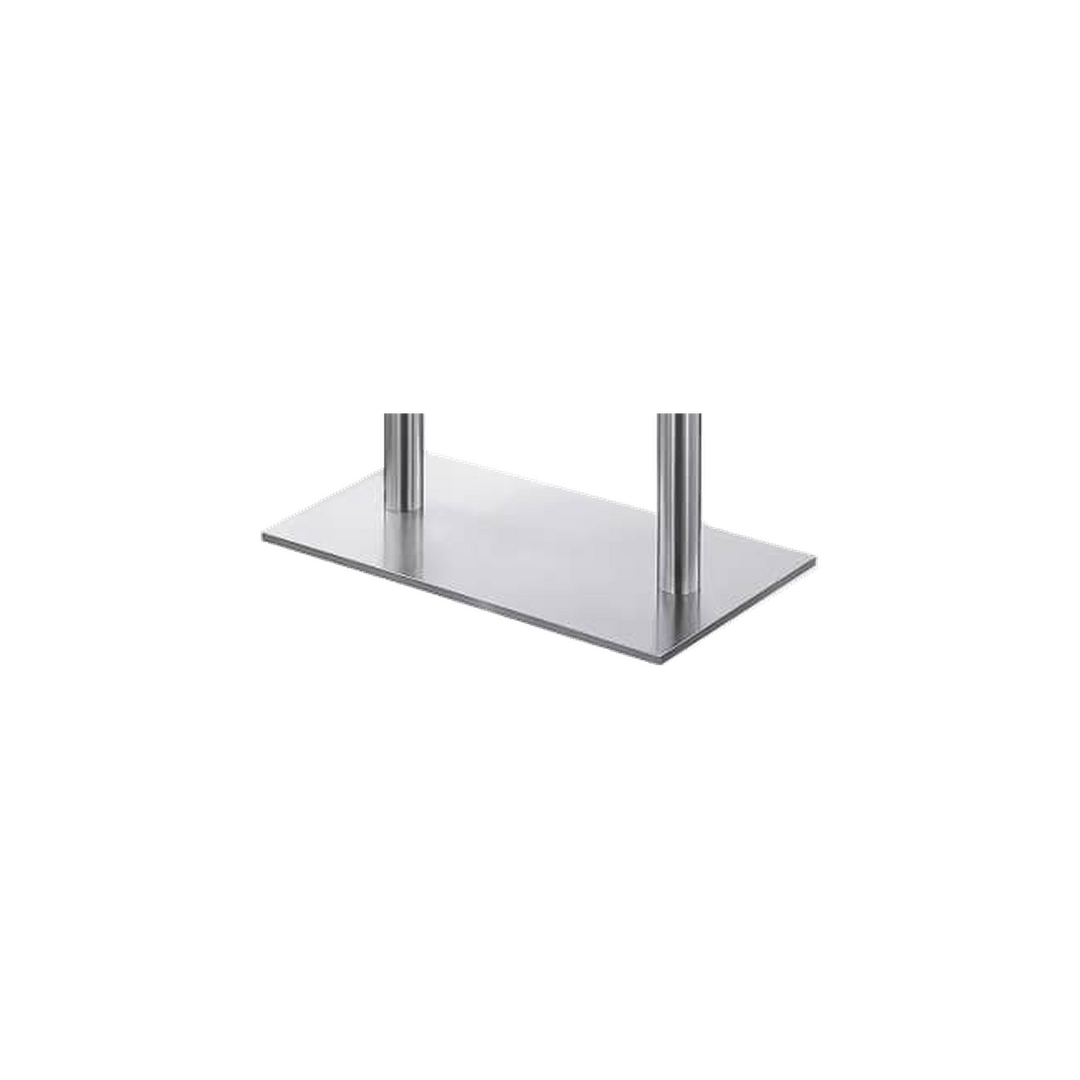Rectangular Silver Restaurant Table with Twin Pedestals – base detail