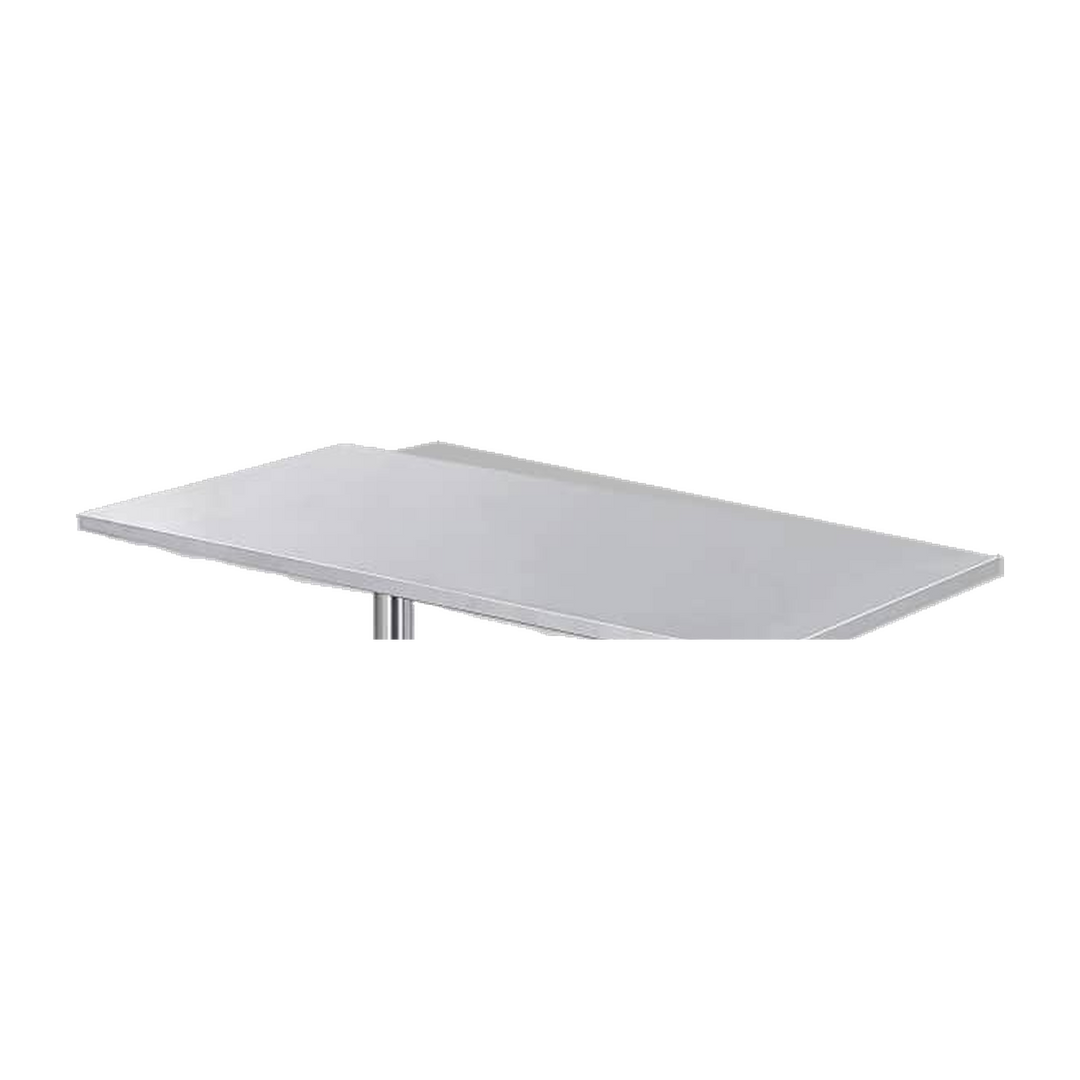 Rectangular Silver Restaurant Table with Twin Pedestals – tabletop detail