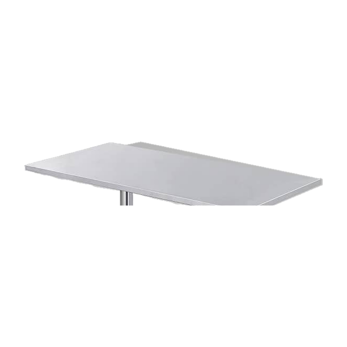 Rectangular Silver Restaurant Table with Twin Pedestals – tabletop detail