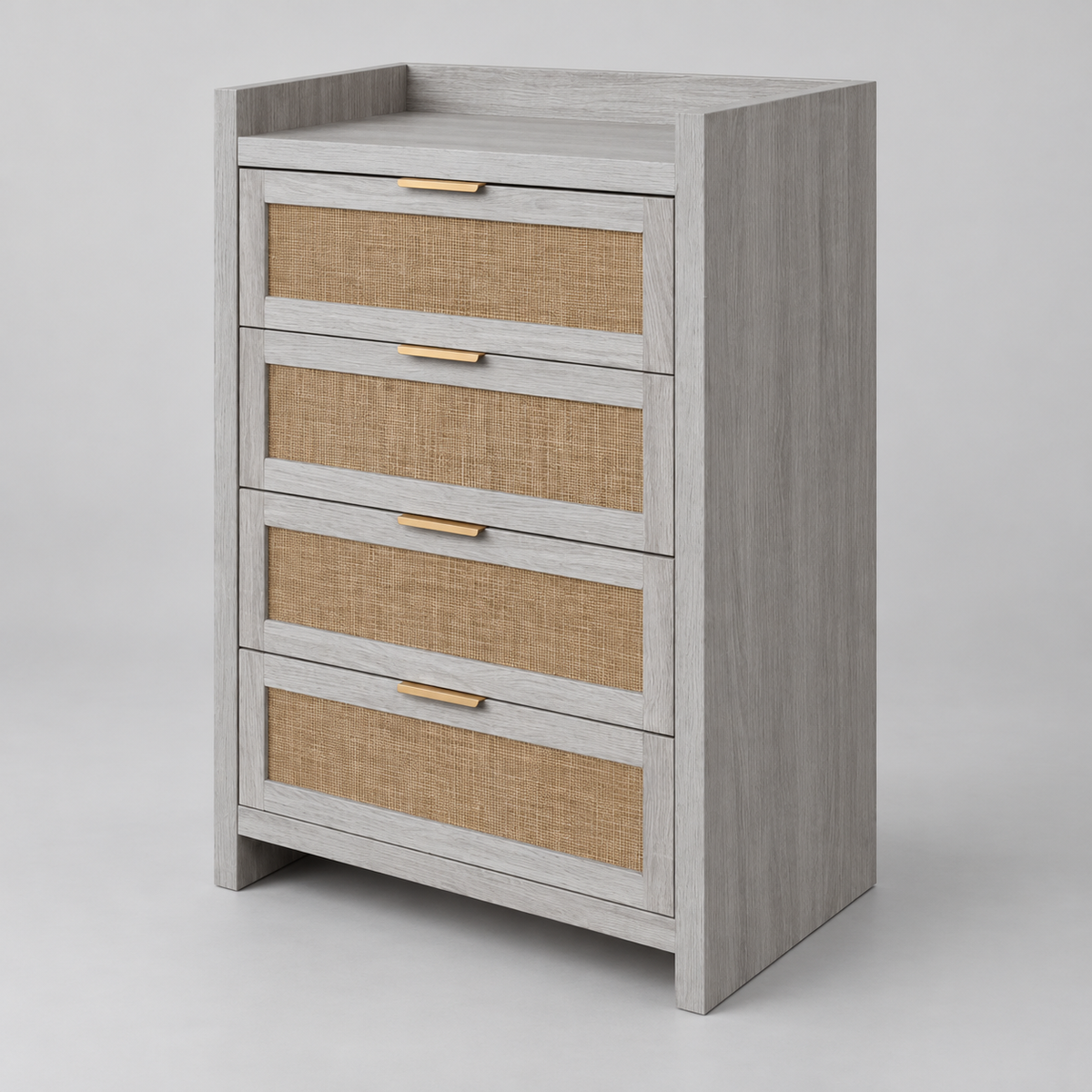 Arden Grey 4-Drawer Chest side view
