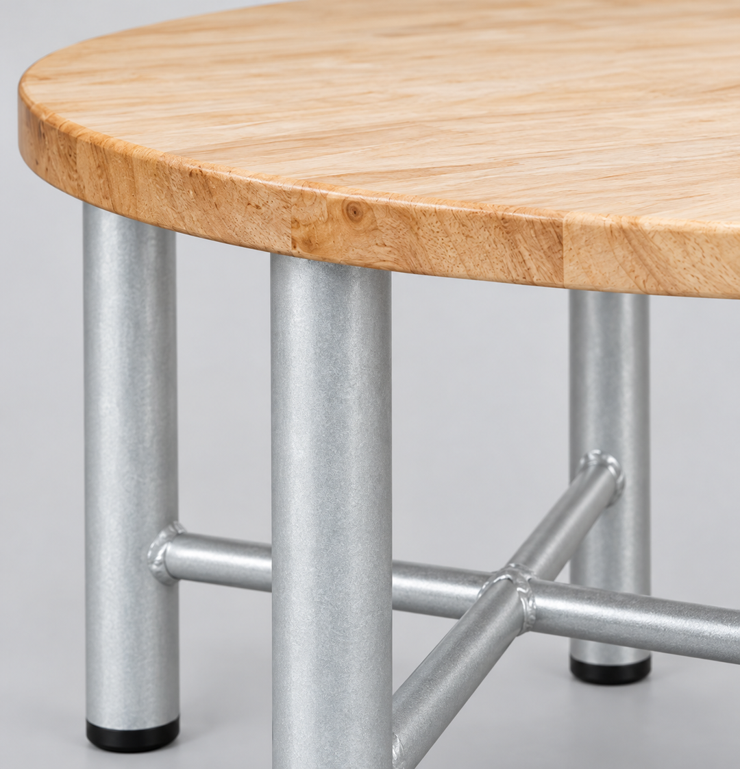 Care Round Rubberwood Coffee Table for Hospital Lounges — detail