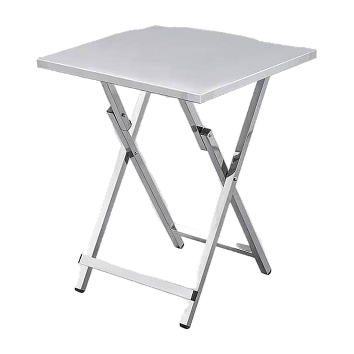 Square Silver Folding Restaurant Table – transparent product image