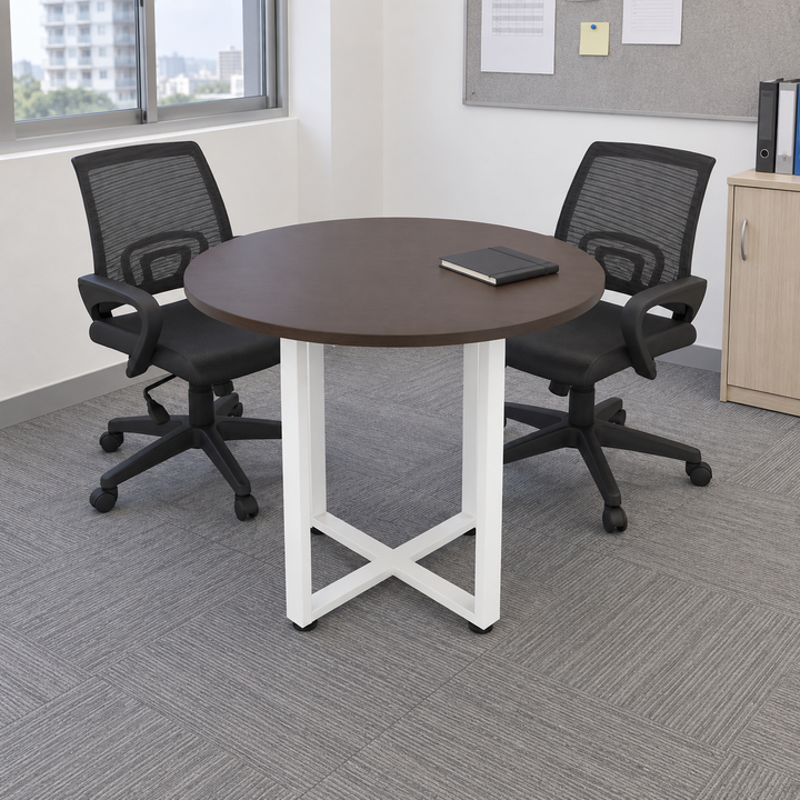 CROSS — actual table configuration in Malaysian office; chairs are styling references