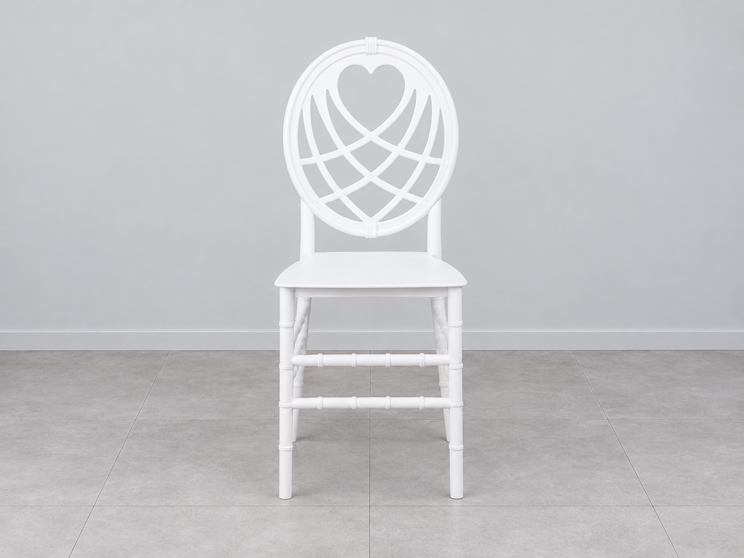 White Chiavari Event Chair – Oval Lattice Back – front-room