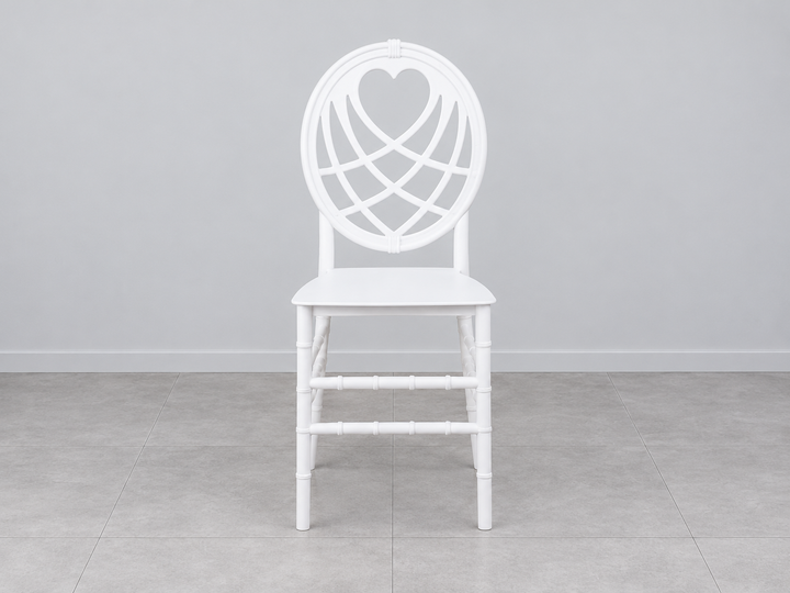 White Chiavari Event Chair – Oval Lattice Back – front-room