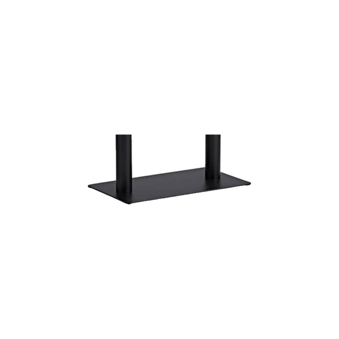 Rectangular Marble-Look Restaurant Table with Twin Black Pedestals – base detail