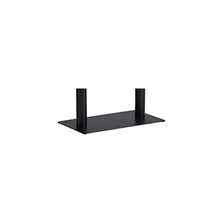 Rectangular Marble-Look Restaurant Table with Twin Black Pedestals – base detail