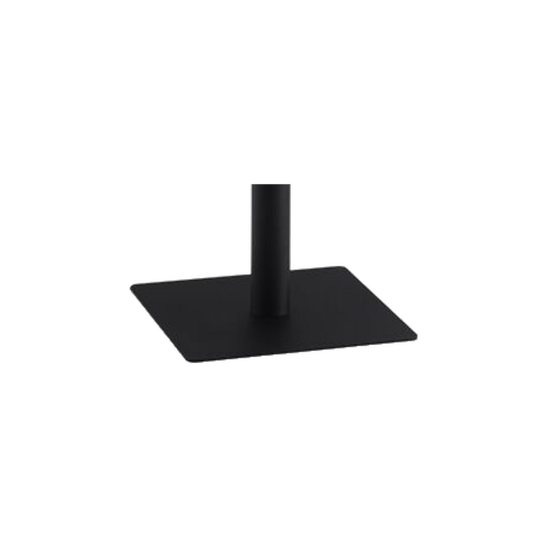Square Marble-Look Cafe Table with Black Pedestal – base detail