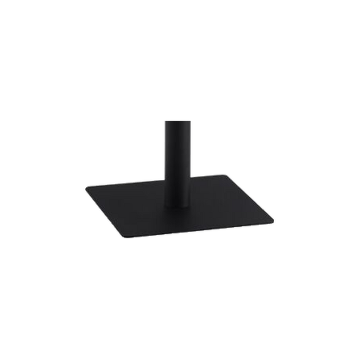 Square Marble-Look Cafe Table with Black Pedestal – base detail