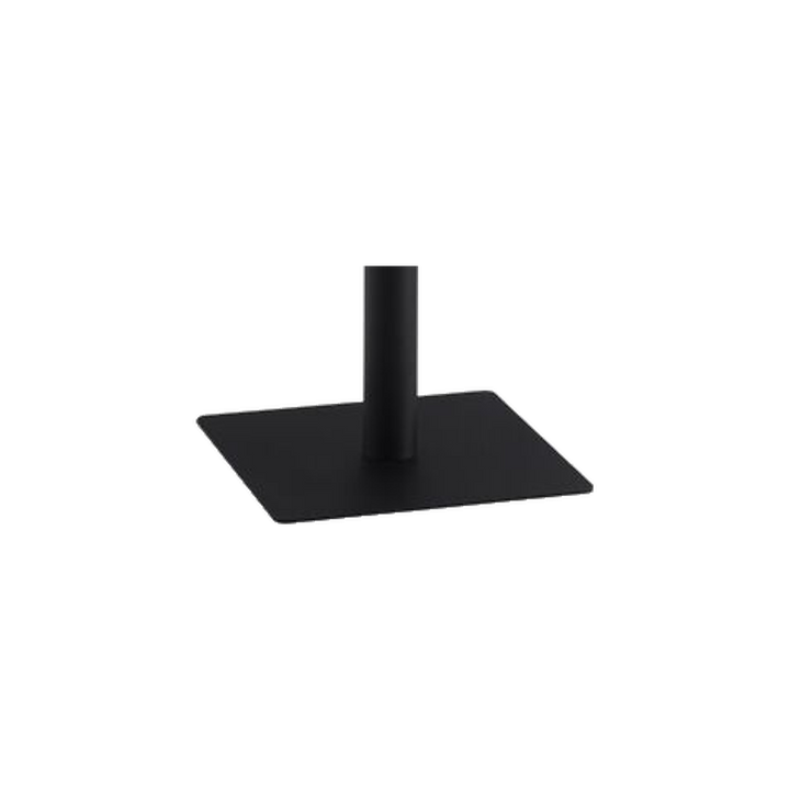 Round Marble-Look Cafe Table with Black Pedestal – base detail