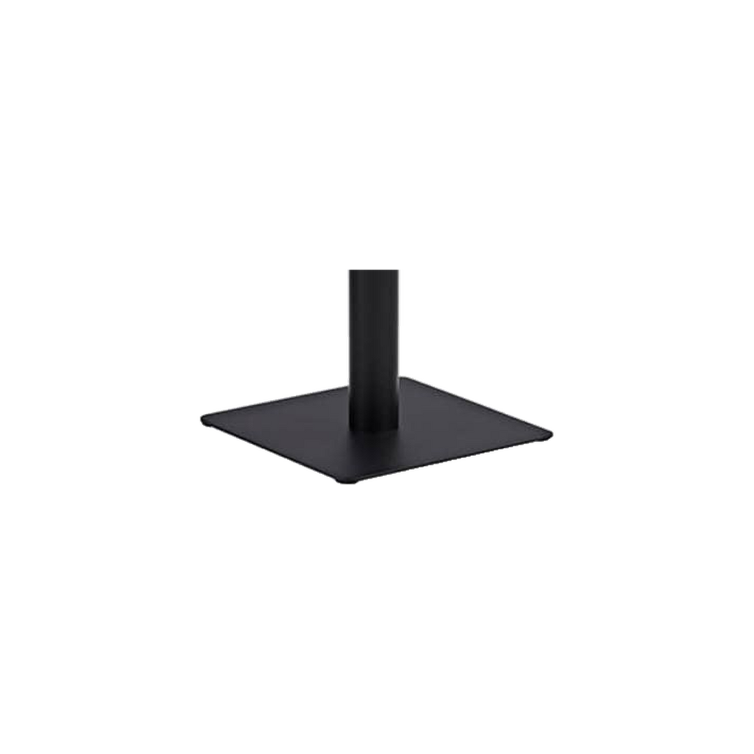 Square Marble-Look Restaurant Table with Black Pedestal – base detail