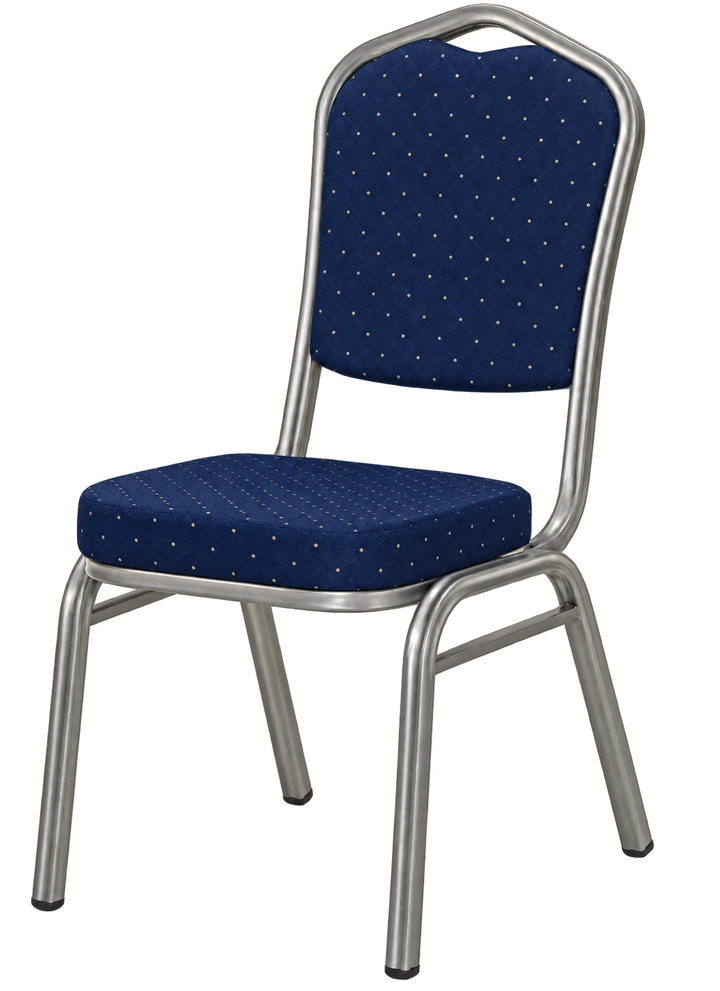 Blue Economy Banquet Chair with silver frame