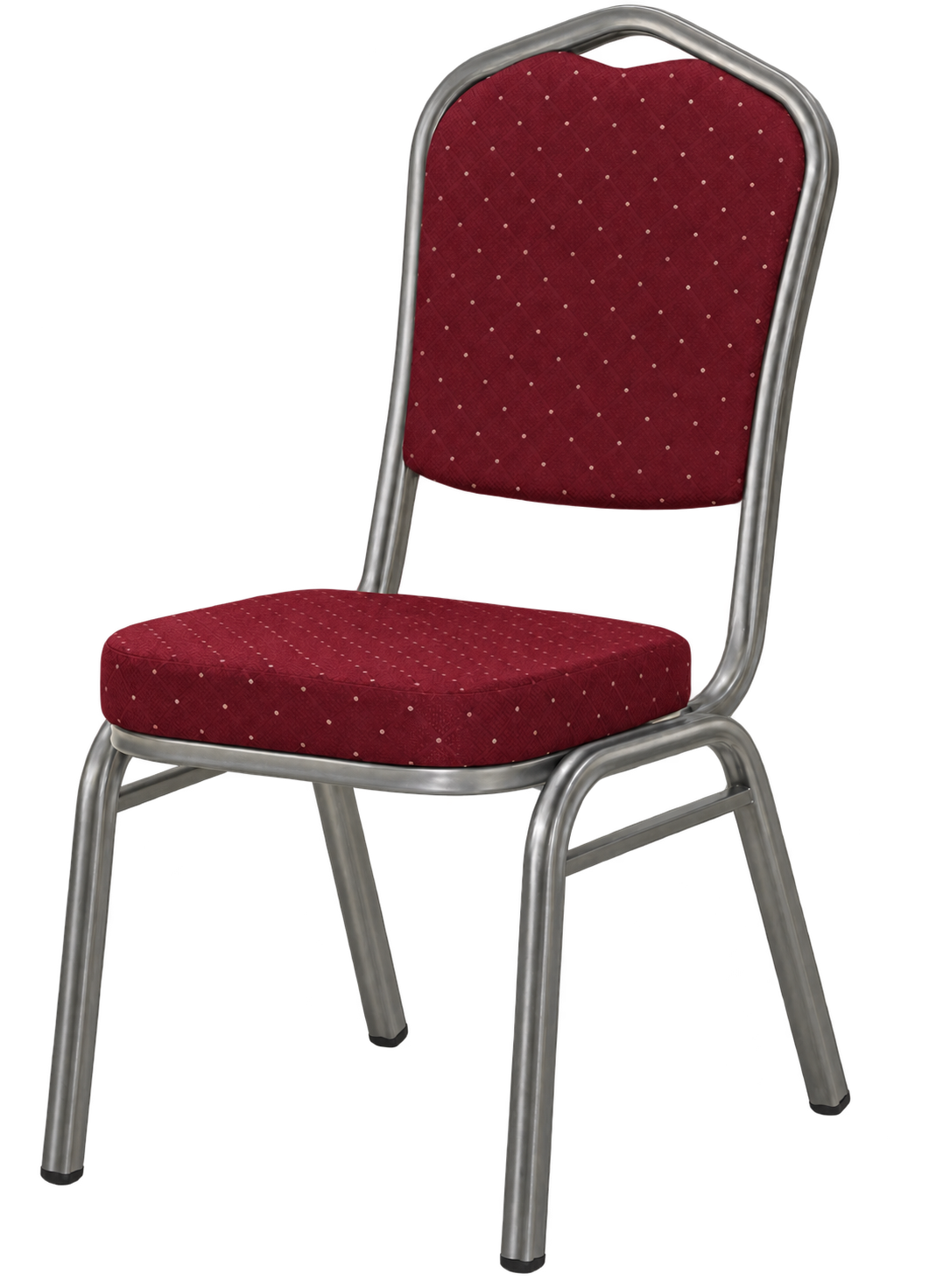 Red Economy Banquet Chair with silver frame
