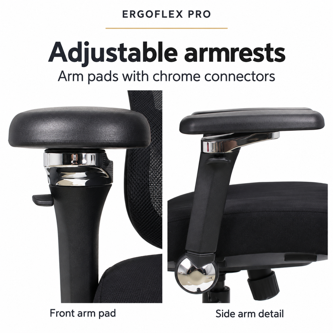 Ergoflex Pro Black — armrests view