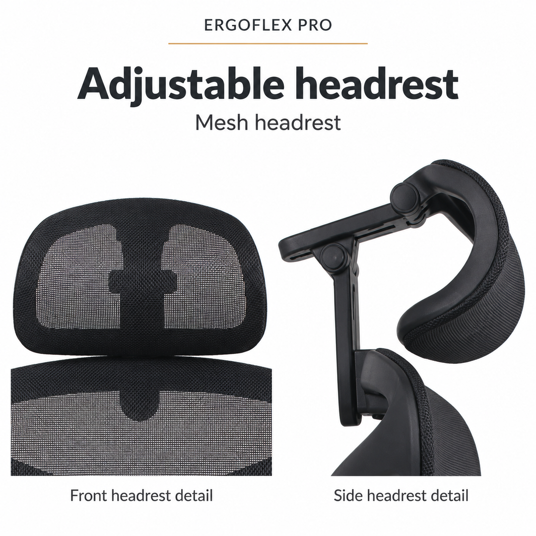 Ergoflex Pro Black — headrest view