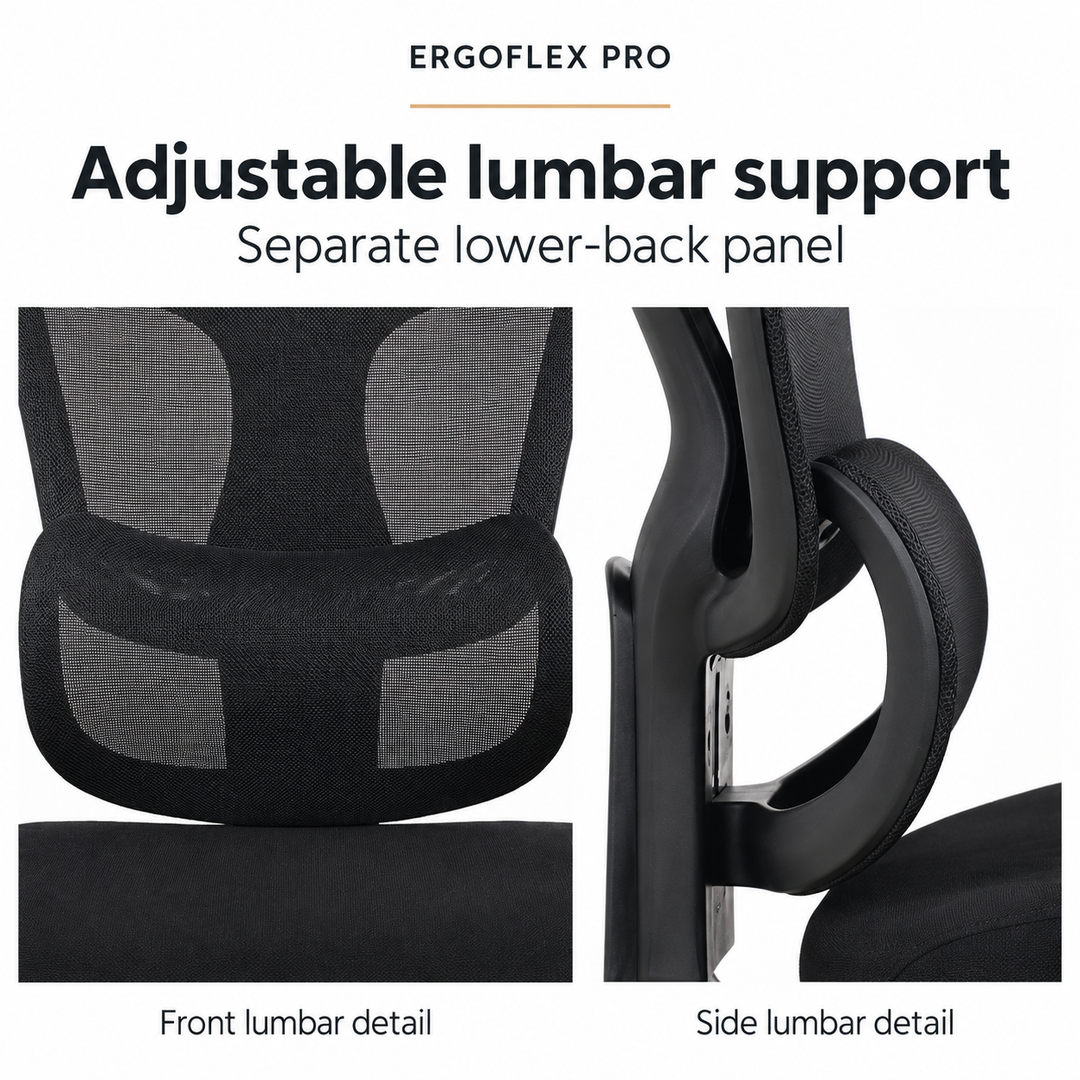 Ergoflex Pro Black — lumbar view