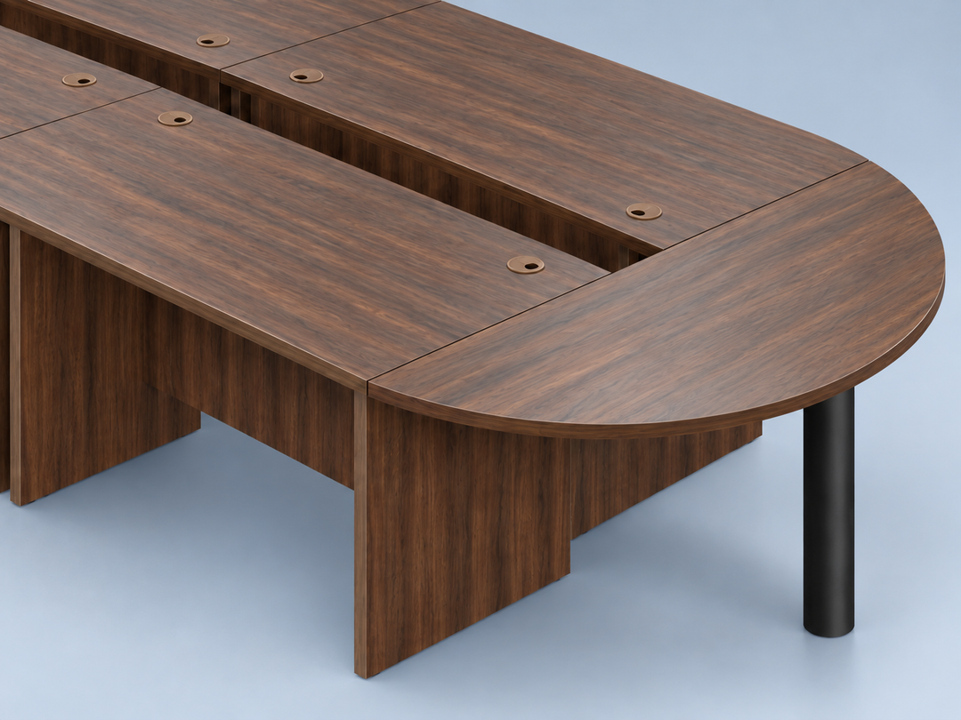 EX Open Centre Meeting Table — tabletop connections and panel supports