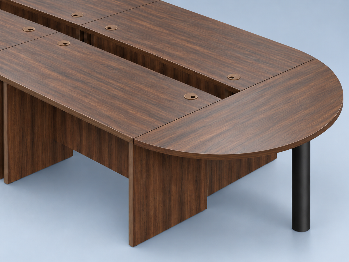 EX Open Centre Meeting Table — tabletop connections and panel supports