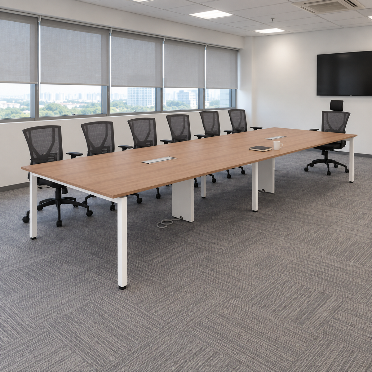fox u large rectangular — exact table configuration in a Malaysian office; chairs are styling references