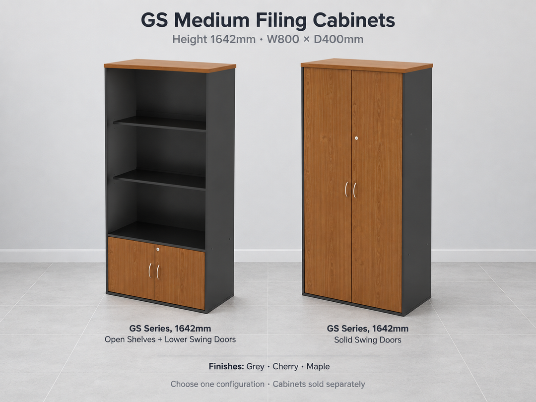 GS Medium Filing Cabinets — source-matched cabinet alternatives; choose one configuration, cabinets sold separately