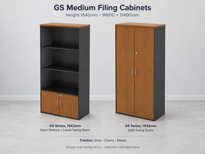 GS Medium Filing Cabinets — source-matched cabinet alternatives; choose one configuration, cabinets sold separately