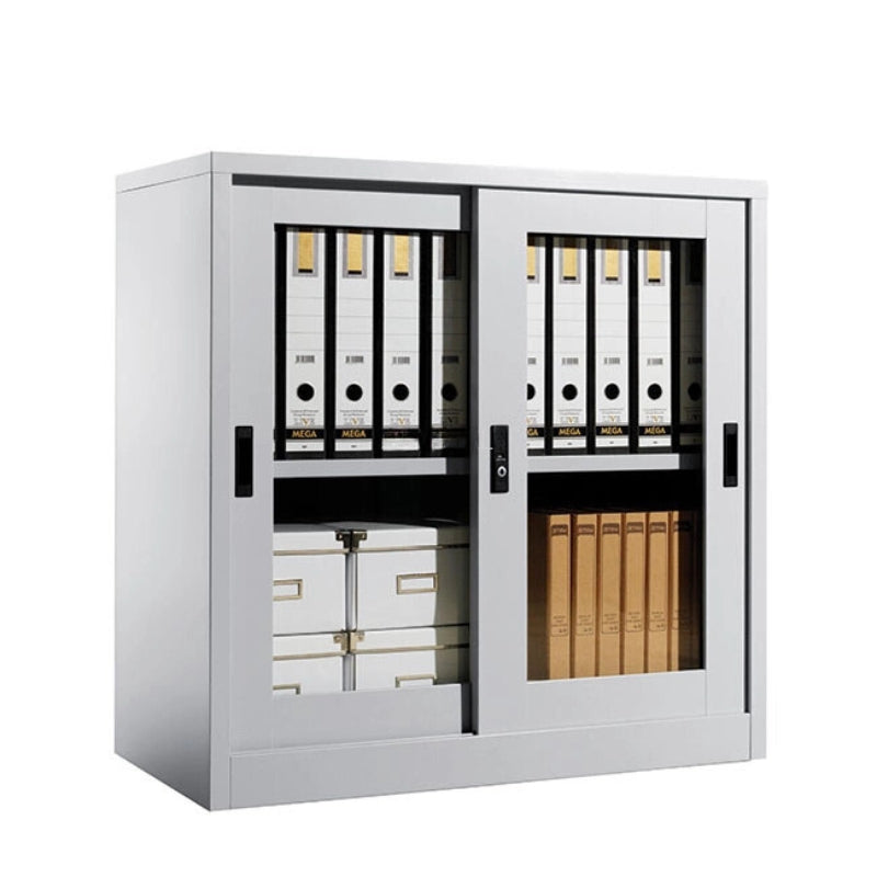 Low Steel Cabinet with Glass Sliding Door - Lian Star Sarawak
