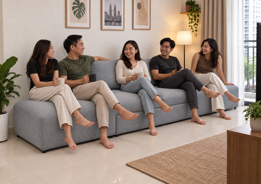 Haven convertible sofa bed seating five people