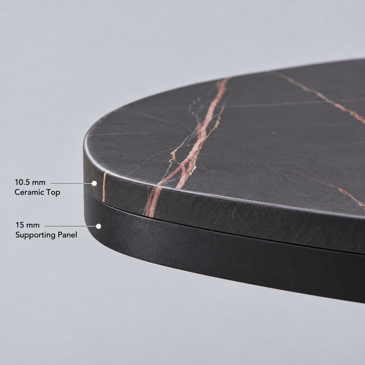 Cross Base Cafe Table — cross ceramic feature (square)